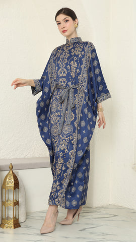 Blue Gold Bali Long kaftan