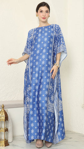 Blue Songket Short Kaftan