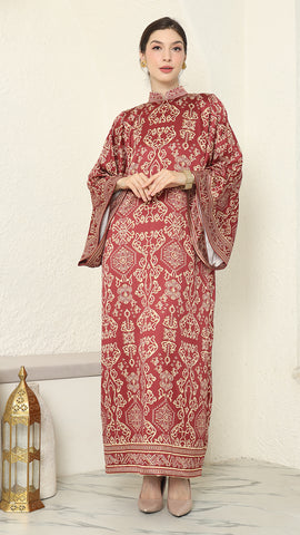 Red Gold Bali Dress