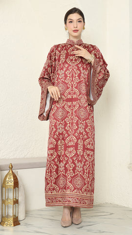 Red Gold Bali Dress