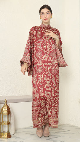 Red Gold Bali Dress