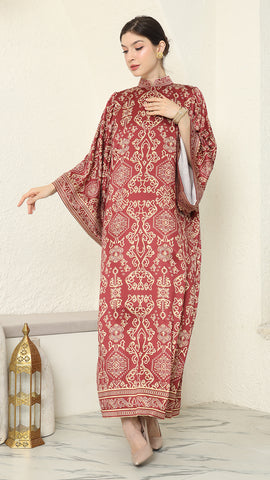 Red Gold Bali Dress