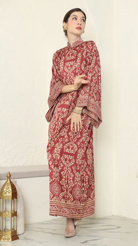 Red Gold Bali Dress