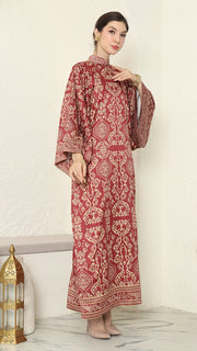 Red Gold Bali Dress
