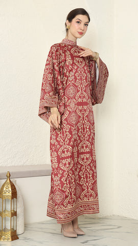 Red Gold Bali Dress