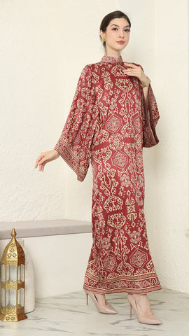 Red Gold Bali Dress