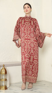 Red Gold Bali Dress