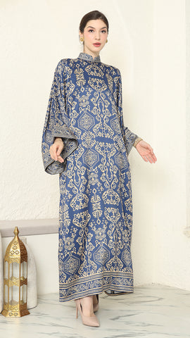 Blue Gold Bali Dress