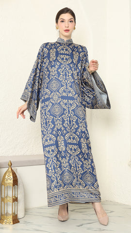 Blue Gold Bali Dress