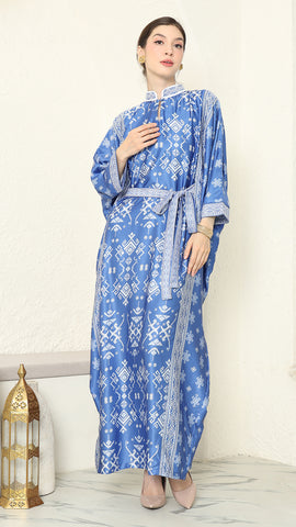 Blue Songket Long Kaftan