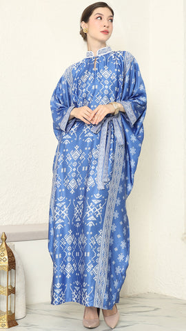 Blue Songket Long Kaftan