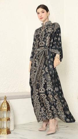 Black Gold Bali Long Kaftan