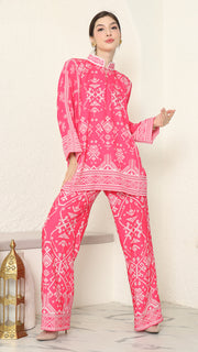 Pink Songket Pants Set