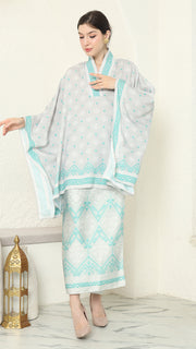 Sea Salt V-neck Songket Sarong Set