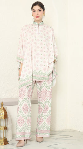 Baby Pink Songket Pants Set