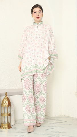 Baby Pink Songket Pants Set