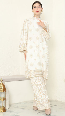 White Gold Tunic Bali Pants Set