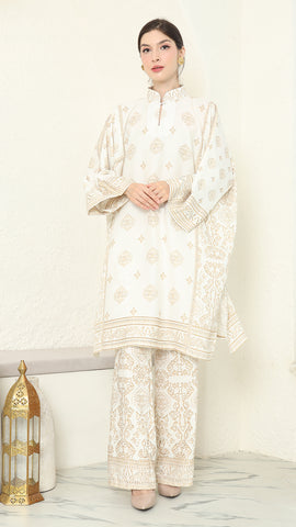 White Gold Tunic Bali Pants Set
