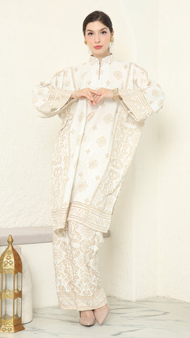 White Gold Tunic Bali Pants Set