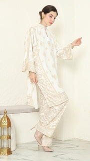 White Gold Tunic Bali Pants Set