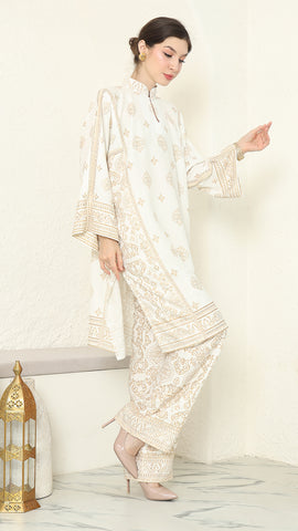 White Gold Tunic Bali Pants Set