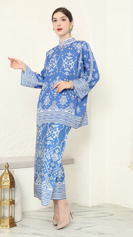 Blue Songket Sarong Set