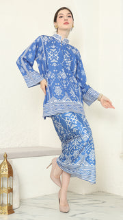 Blue Songket Sarong Set