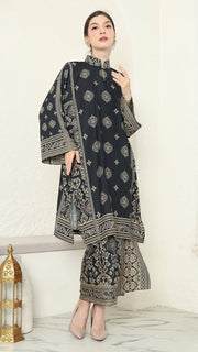 Black Gold Tunic Bali Sarong Set