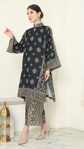 Black Gold Tunic Bali Sarong Set