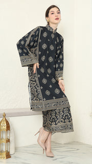 Black Gold Tunic Bali Sarong Set