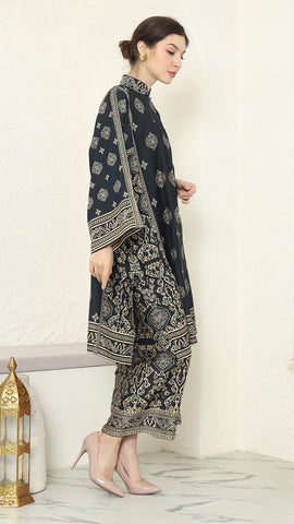 Black Gold Tunic Bali Sarong Set