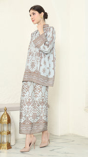 Mint Brown Songket Sarong Set