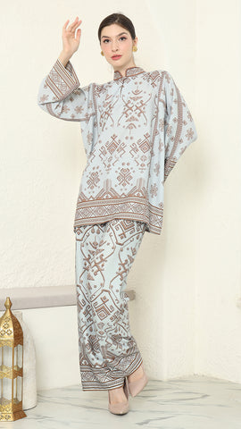 Mint Brown Songket Pants Set