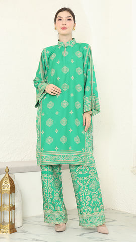 Green Gold Tunic Bali Pants Set