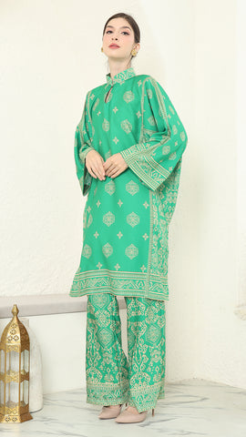 Green Gold Tunic Bali Pants Set