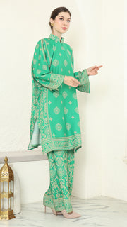 Green Gold Tunic Bali Pants Set