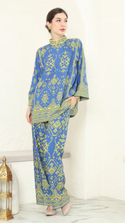 Blue Lime Songket Pants Set