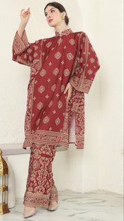 Red Gold Tunic Bali Pants Set