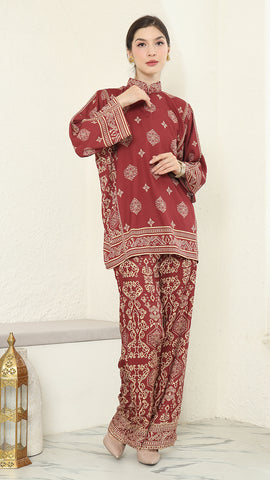 Red Gold Bali Pants Set