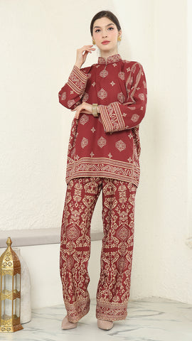 Red Gold Bali Pants Set