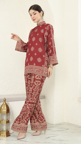 Red Gold Bali Pants Set