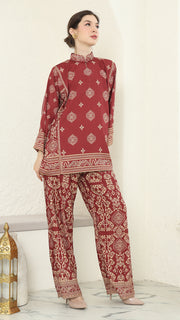 Red Gold Bali Pants Set