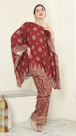 Red Gold R-neck Bali Pants Set