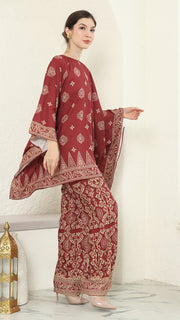 Red Gold R-neck Bali Pants Set