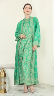 GREEN GOLD  OUTER DRESS SET