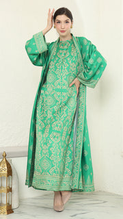 GREEN GOLD  OUTER DRESS SET