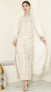 White Gold Outer Dress Set