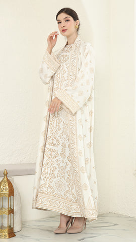 White Gold Outer Dress Set