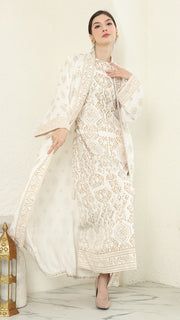 White Gold Outer Dress Set