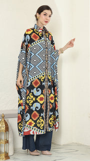 Blue tribal Button Kaftan